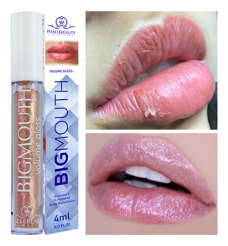Volume Gloss Glitter Aumenta Efeito Boca Grande Big Mouth