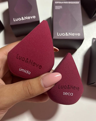 Esponja De Maquiagem Lua & Neve Formato Gota Invertida - Vinho - Médio