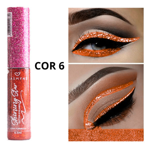 Delineador Líquido Glitter Brilho Shining Star Glow Jasmyne