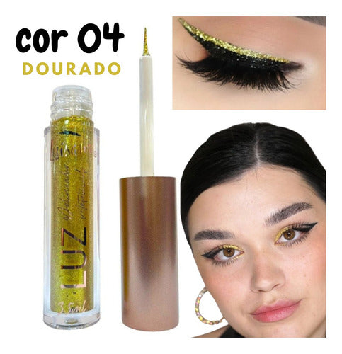 Delineador Líquido Metálico Com Glitter Coleção Luz - Brilho