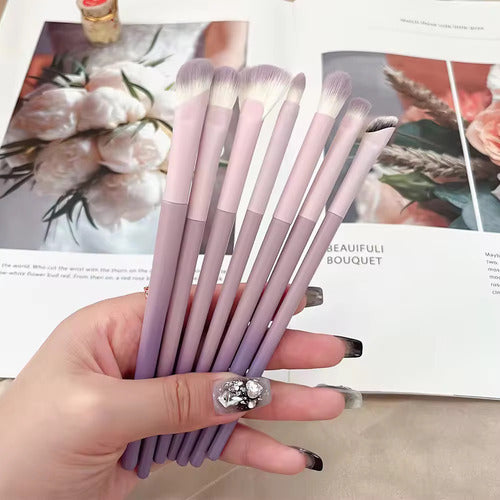 Kit 10 Pincéis Maquiagem Profissional Cerdas Macias