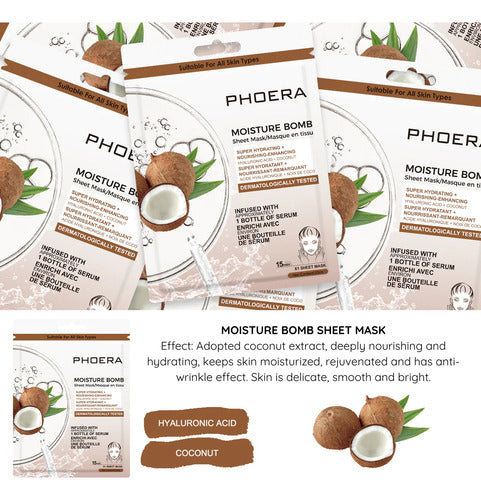 Kit 6 Máscaras Faciais Hidrogel Ingredientes Naturais Glow