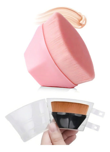 Kit Completo 1 Pincel Mágico + 5 Esponjas De Maquiagem P/ Pó