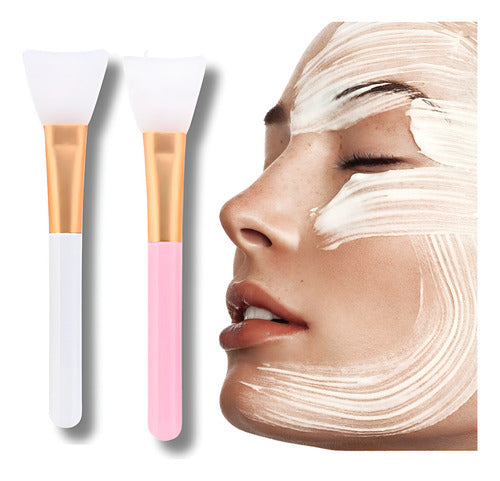Kit 2 Pincel Silicone Estética Máscaras Argila Skincare