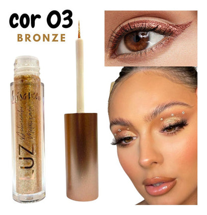 Delineador Líquido Metálico Com Glitter Coleção Luz - Brilho