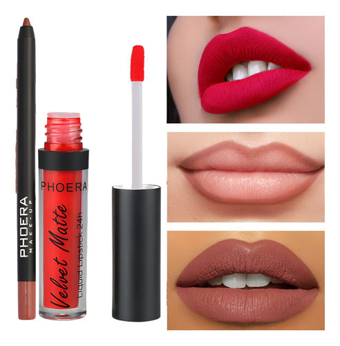 Kit Lábios Divino - Batom Intransferível + Lápis Labial 24hr