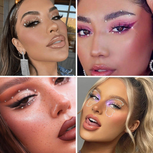 Caixa 12und Pedraria Strass Para Maquiagem Make Unhas Looks