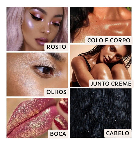 Iluminador Pó De Fada Glitter Shine Glow Facial E Corporal
