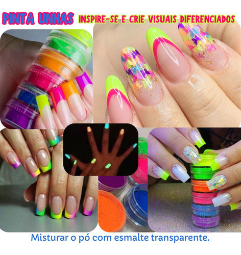 Kit 2und Pedraria + Pó Neon Adesivo Festa Carnaval Brilho