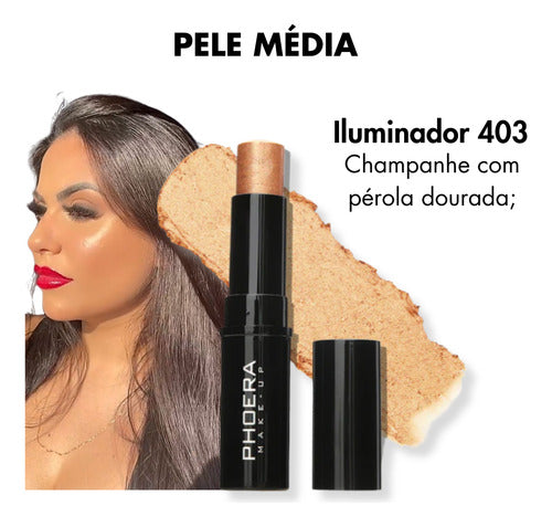Iluminador em Bastão Cremoso Shimmer Skinstick Phoera