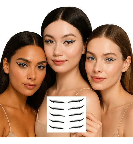 Cartela 5und Delineador Adesivo Autocolante Gatinho Prático