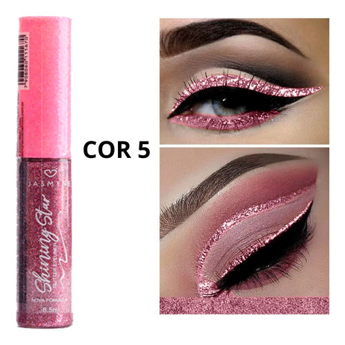 Delineador Líquido Glitter Brilho Shining Star Glow Jasmyne