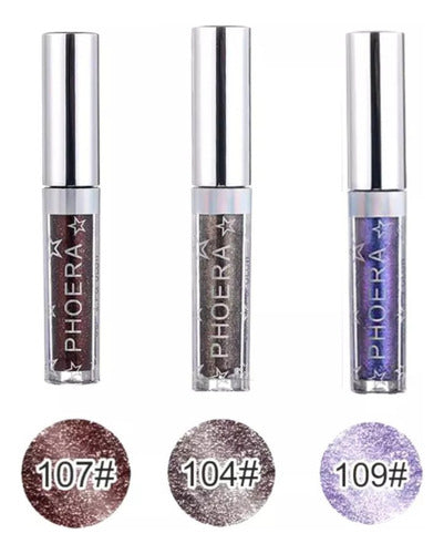 Kit 3 Sombra Líquida Glitter Glow A Prova De Água Pigmentado