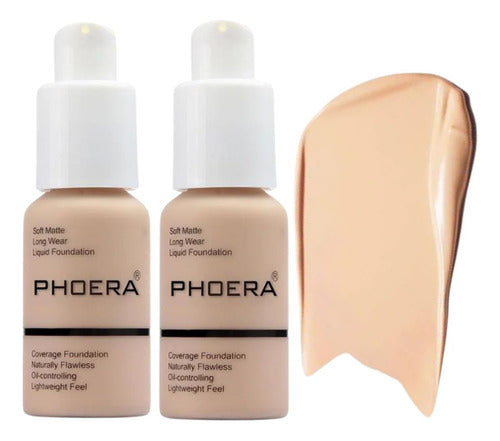 Kit 2 Bases Soft Matte Alta Cobertura Prova D'agua Phoera