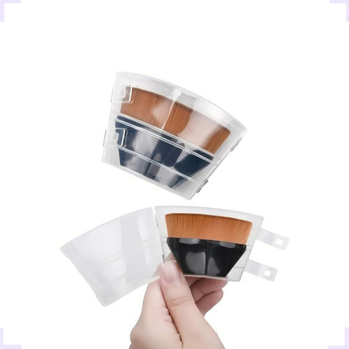 Kit Completo 1 Pincel Mágico + 5 Esponjas De Maquiagem P/ Pó