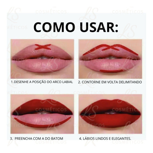 Delineador Labial Matte Contorno De Longa Duração Phoera