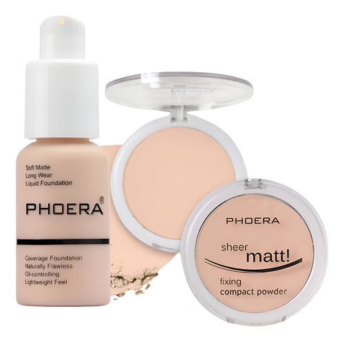 Kit Base Soft Matte + Pó Compacto - Phoera