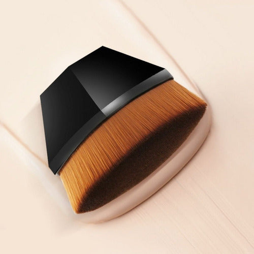 Kit 2 Pincel Mágico Hexagonal Base Maquiagem Tiktok Brush Cor Preto E Ros