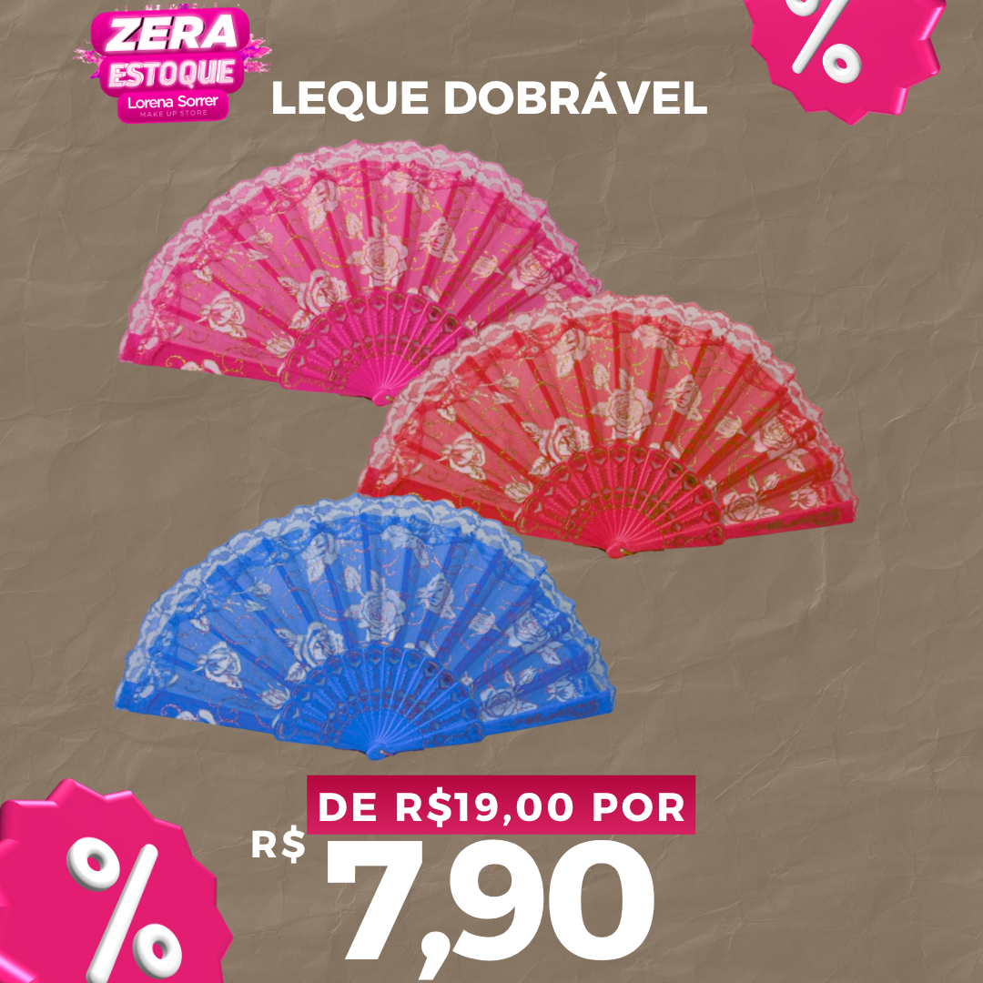 Leque colorido Pra Secar Maquiagem