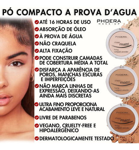 Kit Base Soft Matte + Pó Compacto - Phoera