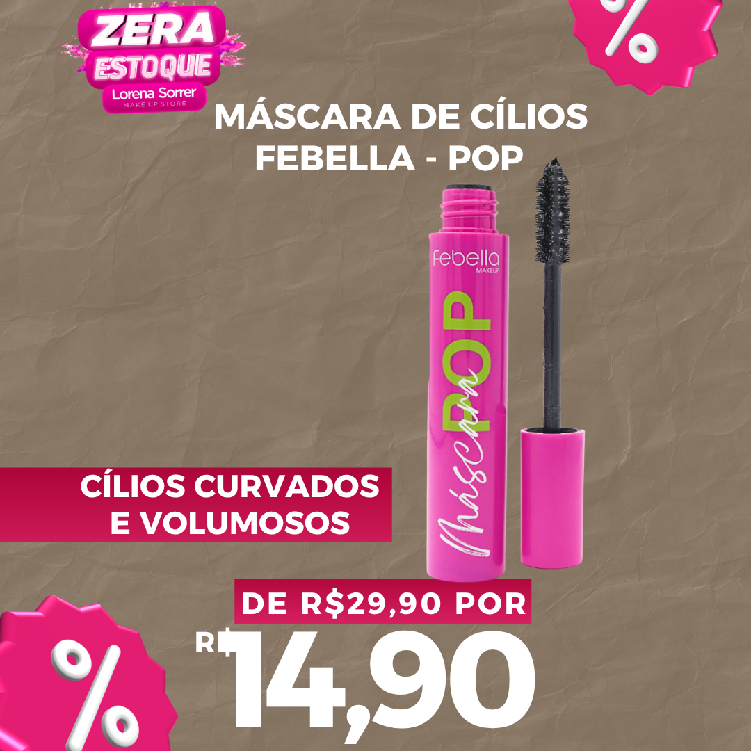 Máscara De Cílios Curvados Efeito Alongamento - Febella Pop