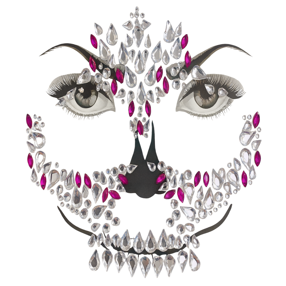 Adesivo Facial Halloween Fantasia Catrina Caveira Mexicana