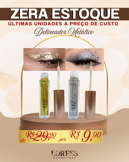 Delineador Líquido Metálico Com Glitter Coleção Luz - Brilho