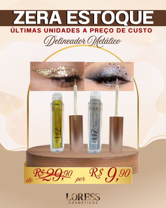 Delineador Líquido Metálico Com Glitter Coleção Luz - Brilho