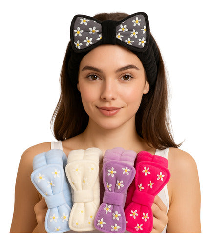 Faixa Tiara Nuvem Atoalhada Para Maquiagem E Skin Care