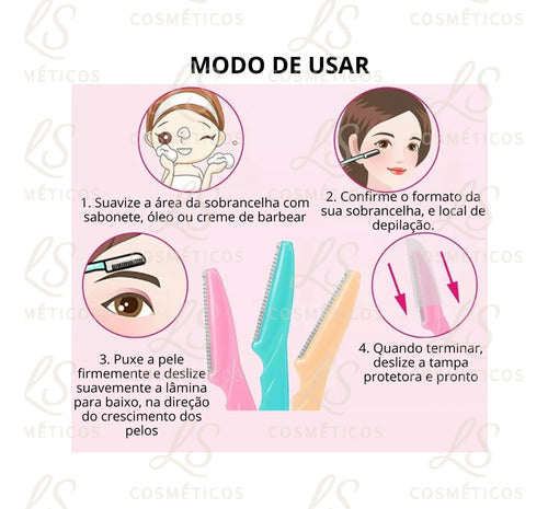 Navalha Para Sobrancelha, Kit Com 6 Lâminas