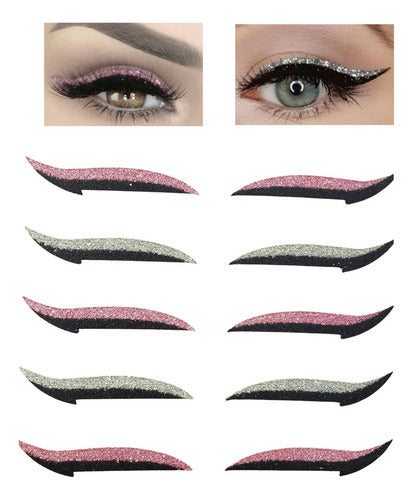 Cartela 5und Delineador Adesivo Autocolante Gatinho Prático