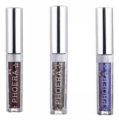 Kit 3 Sombra Líquida Glitter Glow A Prova De Água Pigmentado