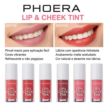Lip Tint Matte Lábios e Bochechas Phoera