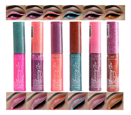 Delineador Líquido Glitter Brilho Shining Star Glow Jasmyne