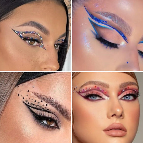 Caixa 12und Pedraria Strass Para Maquiagem Make Unhas Looks