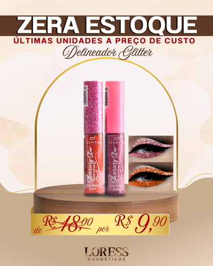 Delineador Líquido Glitter Brilho Shining Star Glow Jasmyne
