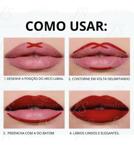 Delineador Labial Matte Contorno De Longa Duração Phoera