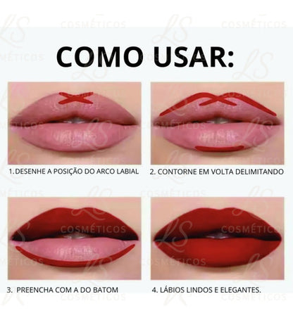 Delineador Labial Matte Contorno De Longa Duração Phoera