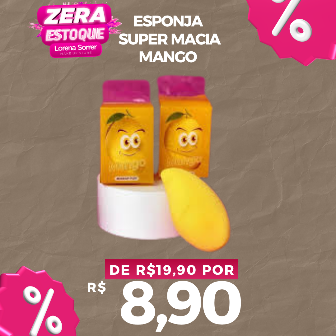 Esponja De Maquiagem Mango / Manga Super Macia E Versátil