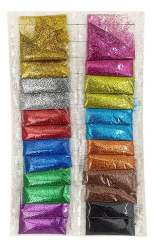 Cartela Com 24 Pacote Glitter Pó Maquiagem/unha Festas Looks