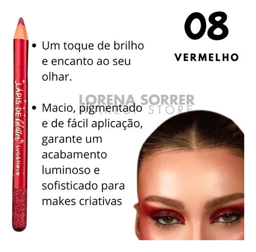 Lápis Glitter Mega Macio- Lua & Neve