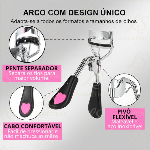 Curvador Modelador Alongador Cílios Curvex Maquiagem Love
