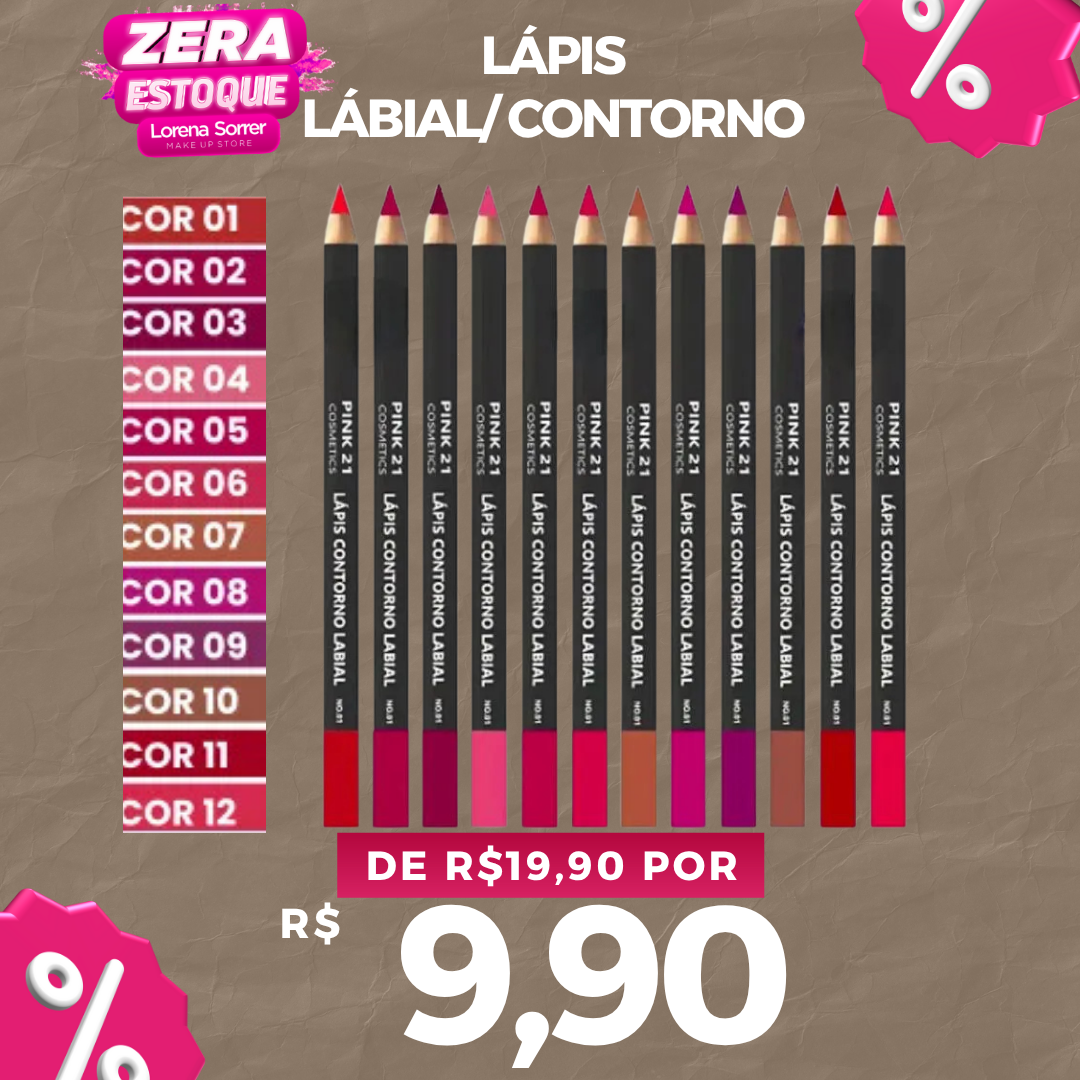 Lápis delineador p/ Labios sortido - Pink 21