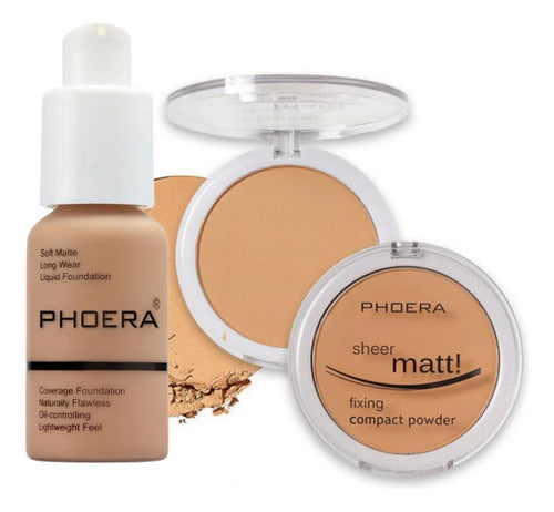 Kit Base Soft Matte + Pó Compacto - Phoera