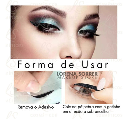 Cartela 5und Delineador Adesivo Autocolante Gatinho Prático