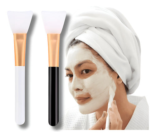 Kit 2 Pincel Silicone Estética Máscaras Argila Skincare