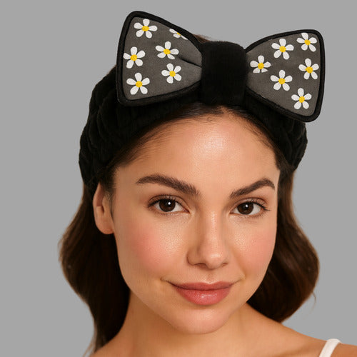 Faixa Tiara Nuvem Atoalhada Para Maquiagem E Skin Care