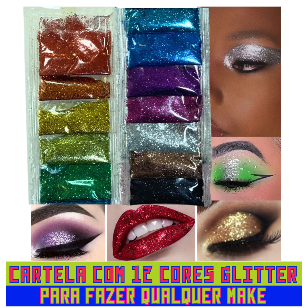 Kit 12pct Glitter em Pó