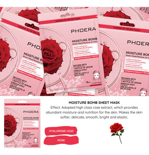 Kit 6 Máscaras Faciais Hidrogel Ingredientes Naturais Glow