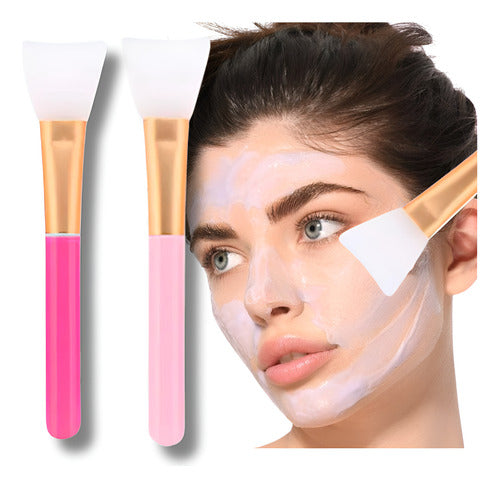 Kit 2 Pincel Silicone Estética Máscaras Argila Skincare